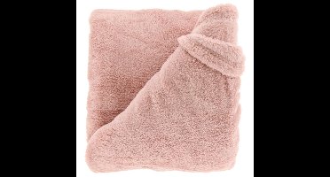 Deken/plaid Justin - oud roze - polyester - 150 x 200 cm
