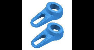 Deltafix Block it Deurwig - 2x - blauw - TPE kunststof - 12 x 3,8 cm - deurstopper