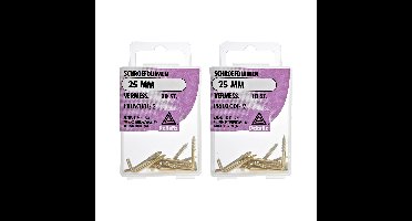 Deltafix Schroefduimen - 20x - vermessingd metaal - 25 mm - ijzerwaren