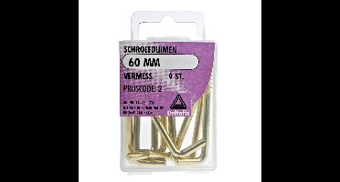 Deltafix Schroefduimen - 9x - vermessingd metaal - 60 mm - ijzerwaren