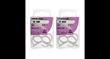 Deltafix Schroefhaken - 8x - verzinkt metaal - wit - 50 mm - ijzerwaren