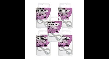 Deltafix Schroefogen - 15x - verzinkt metaal - wit - 30 x 14 mm - ijzerwaren