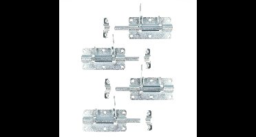 Deltafix schuifslot/hangslotgrendel - 4x - 10 x 5cm - verzinkt staal - deur - schutting - hek