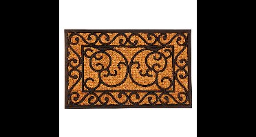 Deurmat - 2x - klassiek - 60 x 40 cm - rubber/kokos - rechthoekig - schoonloopmat