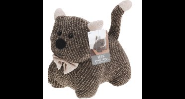 Deurstopper 1 kilo gewicht - kat/poes - bruin - 17 cm