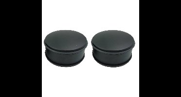 Deurstopper/deurbuffer voor binnendeuren - 2x - mat zwart - rond - 1,2 kg - 12 x 6 cm - met rubberen