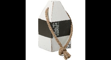 Deurstopper havenpaal maritiem van hout met scheepstouw 18 cm