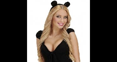 Diadeem muizen oren - zwart - volwassenen - kunststof/polyester - muizenoren haarband