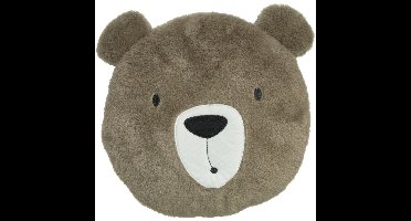 Dieren sierkussen kinderkamer - beer - bruin - 30 cm - polyester