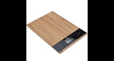 Digitale keukenweegschaal - bamboe hout - 20 x 15 cm - batterij