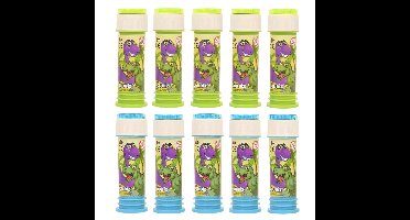 Dinosaurus bellenblaas - 10x - flesje met bal spelletje in dop - 60 ml - uitdeel cadeaus