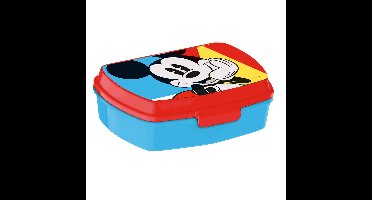 Disney Mickey Mouse broodtrommel/lunchbox voor kinderen - blauw - kunststof - 20 x 10 cm