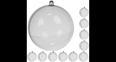 DIY kerstballen - set 10x st - D10 cm - vulbare kerstballen - transparant
