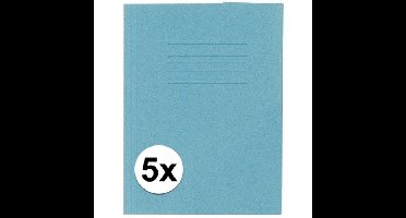 Documentenmap blauw folio 5 stuks
