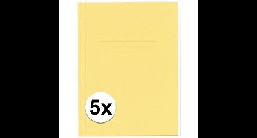 Documentenmap geel folio 5 stuks