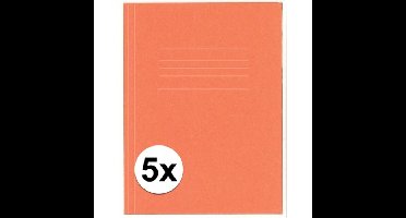 Documentenmap oranje folio 5 stuks