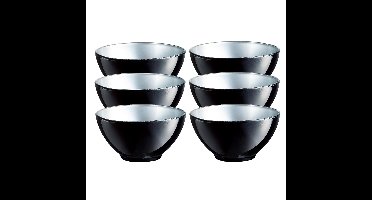 Doosje met 6x stuks flashy keuken schaaltjes 50 CL zwart/zilver