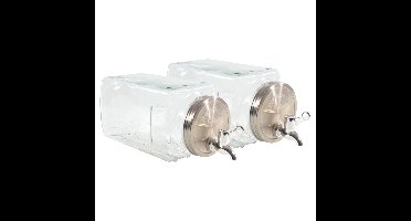 Drankdispenser/limonadedispenser - 2x - 3L - glas - 26 x 15 cm