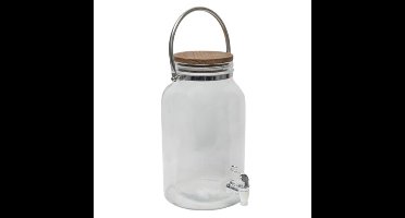 Drankdispenser/limonadedispenser - 6L - glas - 18 x 21 x 31 cm