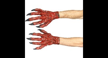 Duivel handschoenen - rood - latex - volwassenen - Halloween - verkleedaccessoires