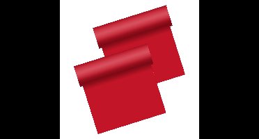 Duni tafelloper - 2x - papier - rood- 480 x 40 cm