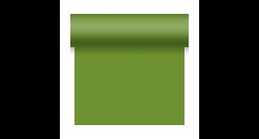 Duni Tafelloper - papier - bladgroen - 480 x 40 cm - textiel look - afscheurbaar