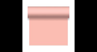 Duni Tafelloper - papier - lichtroze - 480 x 40 cm - textiel look - afscheurbaar