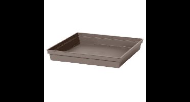 EDA Bloempot onderschaal Toscane - taupe - vierkant - L33 x B33 x H5 cm - kunststof