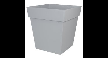 EDA Bloempot Toscane vierkant - kunststof - grijs - L39 x B39 x H39 cm - 38L - plantenpot