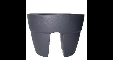 EDA Toscane Bloempot - kunststof - antraciet - D30 x H21 cm - binnen- en buitenshuis