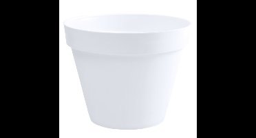 EDA Toscane Bloempot - kunststof - wit - D30 x H26 cm - binnen- en buitenshuis