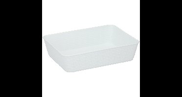 Edco Opbergmandjes - kunststof - wit - 25 x 19 x 6 cm - mandje - rechthoekig