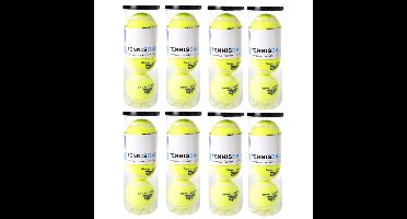 Engelhart Tennisballen - 24x stuks - in koker - Buitenspeelgoed - Tennissen - geel - sport