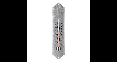 Esschert Design Buiten thermometer - oud zink - 30 cm - tuinthermometer - met ophangoog