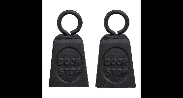 Esschert Design Deurstopper gewicht gietijzer - 2x stuks - zwart - 13 x 7 cm - Deurstop/deurvastzett