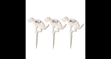 Esschert Design Hondenbordje - 3x stuks - niet poepen - gietijzer - 33 cm