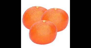 Esschert Design kunstfruit decofruit - 3x - mandarijn/mandarijnen - ongeveer 6 cm - oranje
