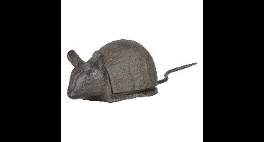 Esschert design Sleutelverstopdoosje Muis - bruin - gietijzer - sleutelkluis - sleutel opbergen