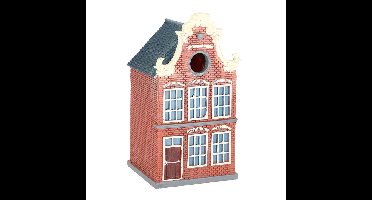 Esschert design vogelnestje/nestkastje - rood - grachtenpand - klokgevel