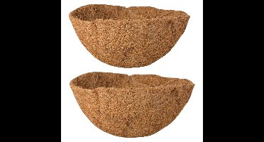 Esschert Design Voorgevormde inlegvel kokos - 2x stuks - voor hanging basket - D25 cm