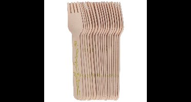 Esschert Design Vorken - hout - 20x - kruidenopdruk - 16 cm - BBQ/Verjaardag/Camping/Party