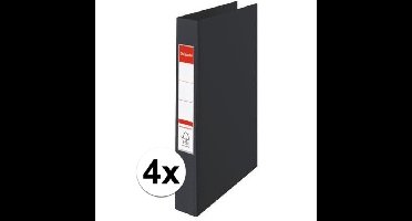 Esselte Ringband mappen/ordners - 4x - zwart - A4 - opbergen - kantoorartikelen