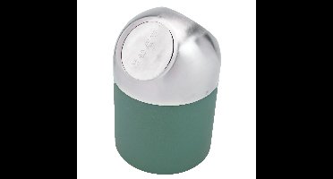 Excellent Houseware aanrecht Mini prullenbakje met klepdeksel - donkergroen - 1.3L - 17 cm - rvs