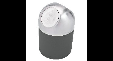 Excellent Houseware aanrecht Mini prullenbakje met klepdeksel - grijs - 1.3L - 17 cm - rvs