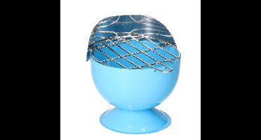 Excellent Houseware Asbak - in BBQ vorm - metaal - 12 cm - blauw - voor binnen / buiten