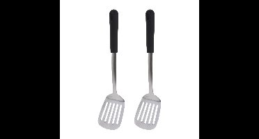 Excellent Houseware Bakspatel/bakspaan - 2x - zwart kunststof/rvs - 34 cm