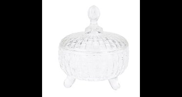 Excellent Houseware Bonbonniere met deksel - transparant deco glas - 10 x 13 cm - snoeppot