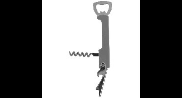 Excellent Houseware flesopener/kurkentrekker - kelnersmes - donkergrijs - 12 cm