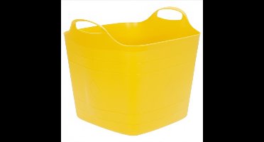 Excellent houseware Flexibele kuip / emmer - 2x - geel - 25 l - kunststof - 40 x 35 cm