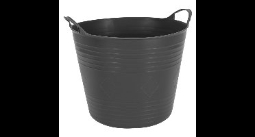 Excellent houseware flexibele wasmand - zwart - 27 liter - kunststof - 42 x 40 x 35 cm